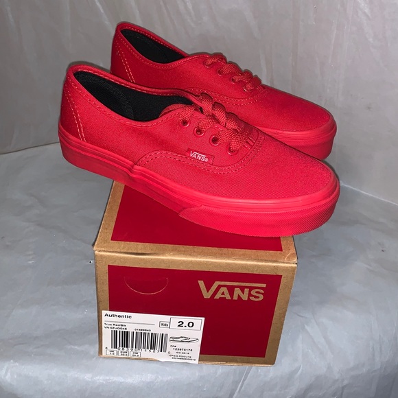 true red vans authentic